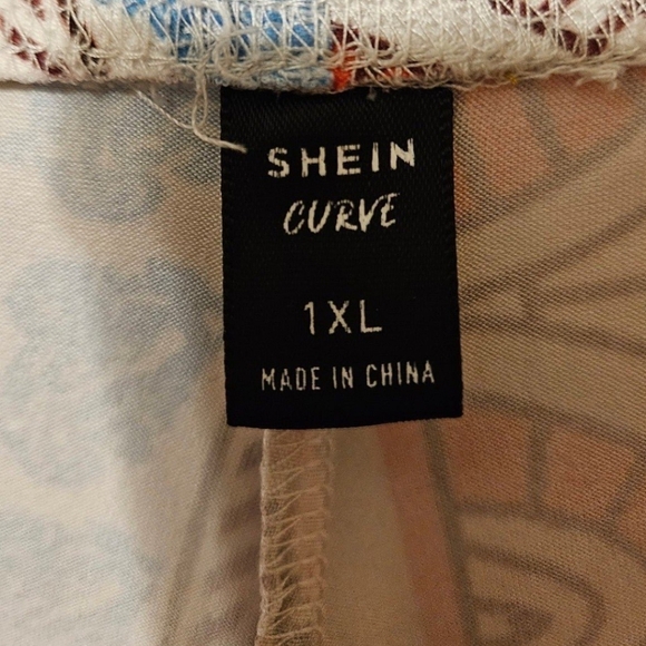 Shein curve mix print high waist pants - Picture 2 of 2